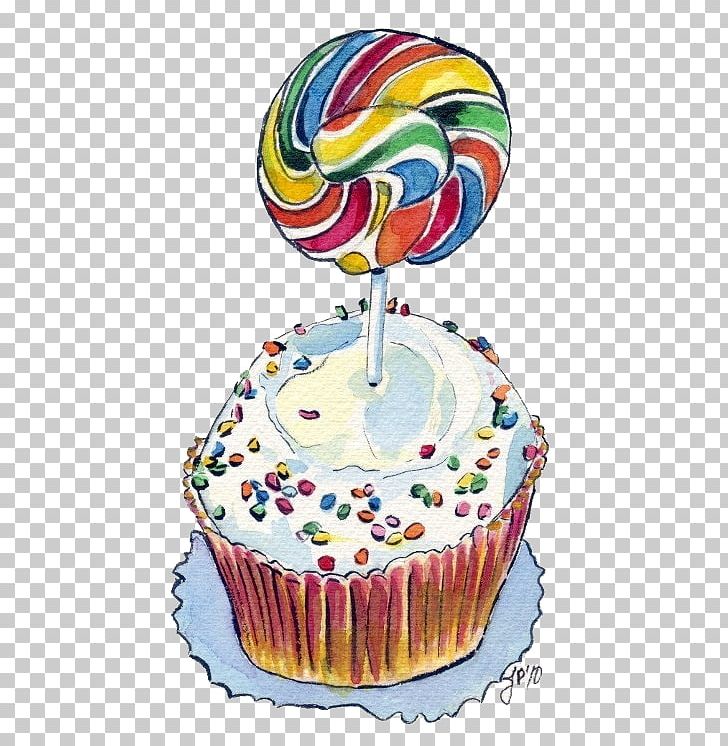 Lollipop Cupcake Watercolor Painting Illustration PNG, Clipart, Artist, Baking Cup, Buttercream, Cake, Cake Decorating Free PNG Download