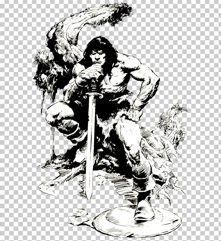 Conan The Barbarian Drawing Artist Comics PNG, Clipart, Art, Barbarian, Black And White, Cartoon, Comic Book Free PNG Download