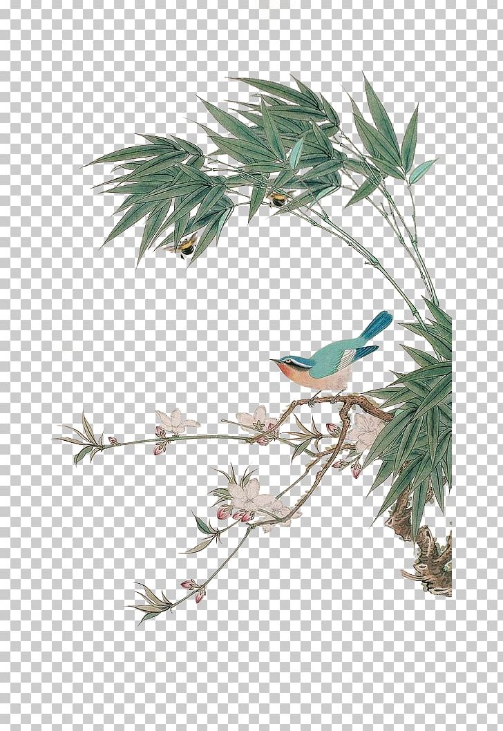 Ink Wash Painting Chinese Painting Chinoiserie Gongbi PNG, Clipart, Advertisement Poster, Antiquity, Bamboo Leaves, Bird, Branch Free PNG Download