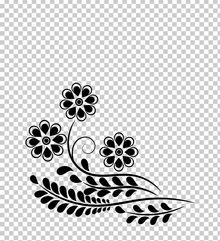 Flower Floral Design PNG, Clipart, Autocad Dxf, Black, Black And White, Branch, Circle Free PNG Download