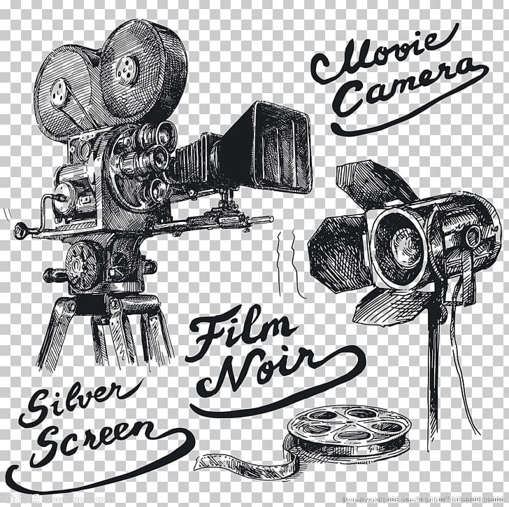 Photographic Film Movie Camera Drawing Cinema PNG, Clipart, Black, Black And White, Camera, Camera Accessory, Camera Icon Free PNG Download