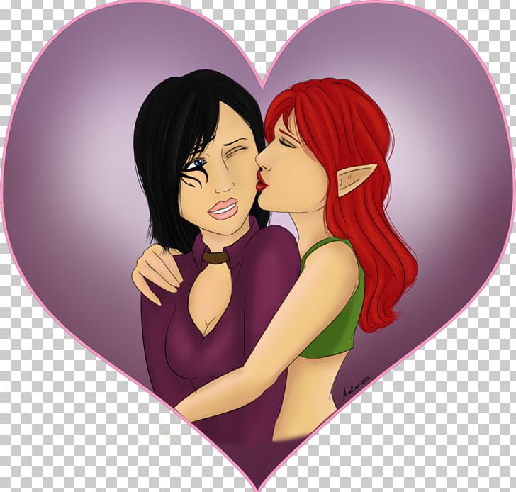 Black Hair Brown Hair Cartoon Valentine's Day PNG, Clipart,  Free PNG Download