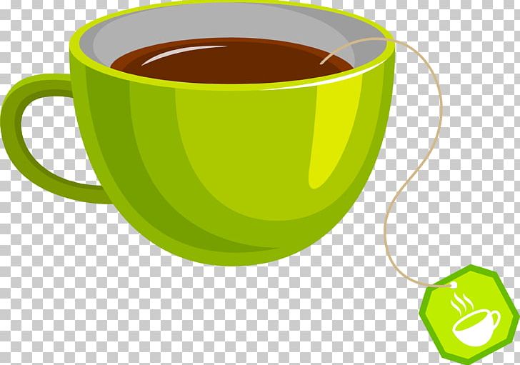 Green Tea Coffee Cup Teacup PNG, Clipart, Adobe Illustrator, Afternoon Tea, Background Green, Black Tea, Caffeine Free PNG Download