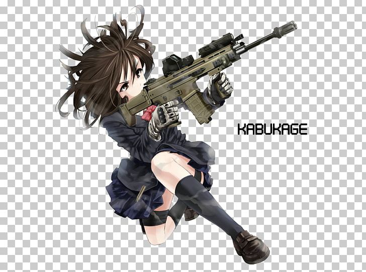 Anime Firearm Gun Weapon Character, Anime, assault Rifle, infantry, cartoon  png | PNGWing