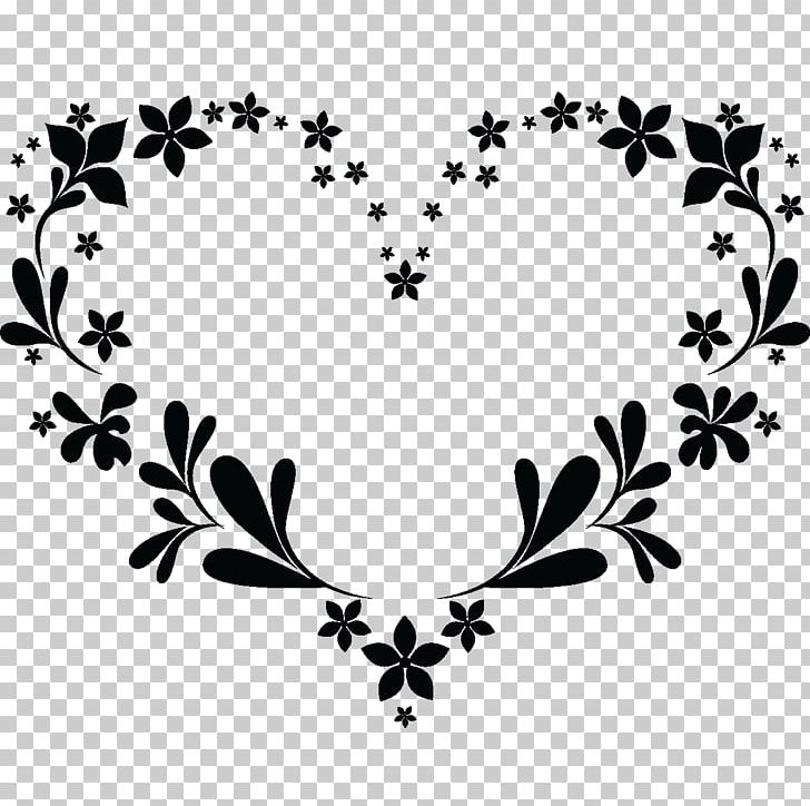Tattoo Flower Heart Floral Design PNG, Clipart, Art, Black, Black And White, Branch, Flora Free PNG Download