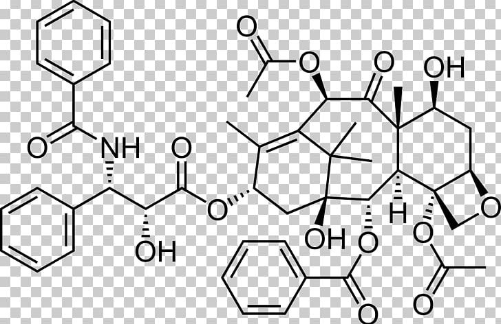 Paclitaxel Total Synthesis Cancer Structure Molecule PNG, Clipart, Angle, Area, Black And White, Cancer, Cell Free PNG Download