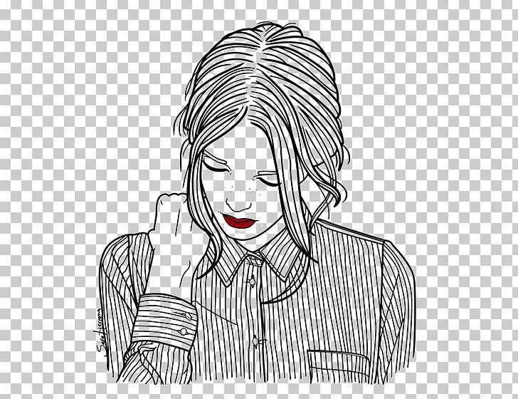 Drawing Art Hipster Female Illustration PNG, Clipart, Black, Cartoon, Face, Fashion, Fashion Design Free PNG Download