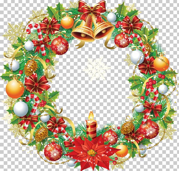 Santa Claus Christmas Wreath Garland PNG, Clipart, Animation, Border Frames, Cartoon, Christmas, Christmas Decoration Free PNG Download