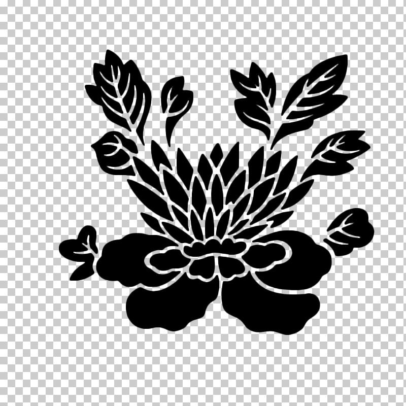 Leaf Black Black-and-white Plant Flower PNG, Clipart, Black, Blackandwhite, Flower, Herbaceous Plant, Leaf Free PNG Download