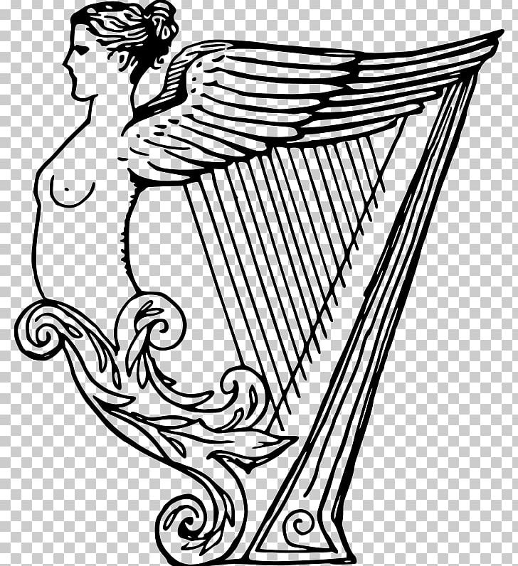 Celtic Harp Drawing Musical Instruments PNG, Clipart, Art, Artwork, Black And White, Cartoon, Celtic Harp Free PNG Download