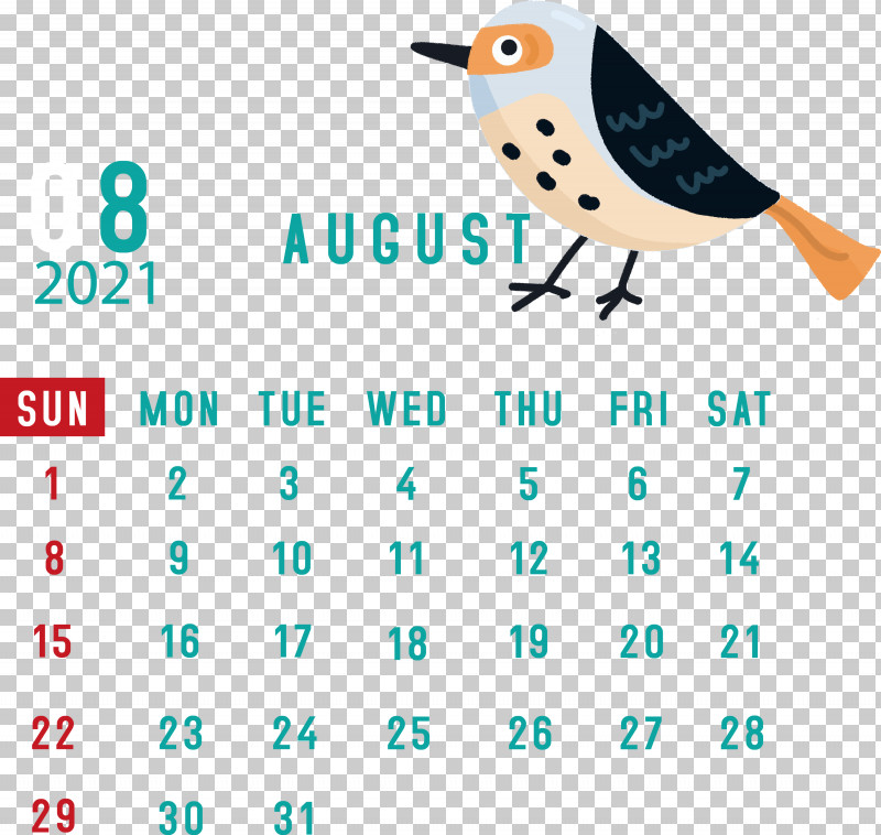 August 2021 Calendar August Calendar 2021 Calendar PNG, Clipart, 2021 Calendar, Beak, Geometry, Line, Mathematics Free PNG Download