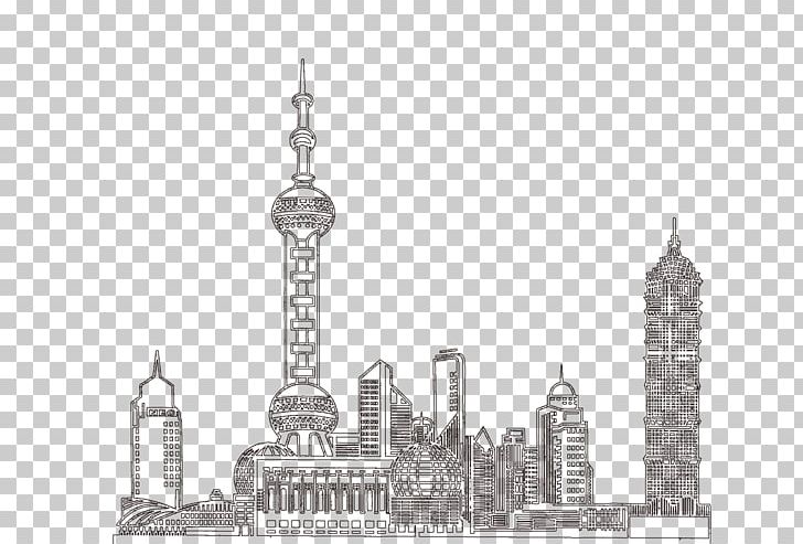 Oriental Pearl Tower The Bund Jin Mao Tower China Pavilion At Expo 2010 PNG, Clipart, Architecture, Black And White, Building, Bund, City Free PNG Download