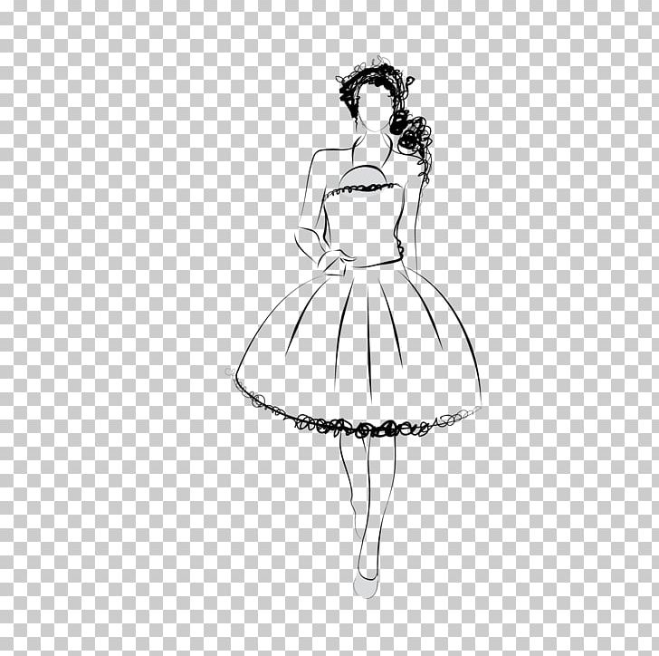 Wedding Dress Clothing Gown Prom PNG, Clipart, Arm, Artwork, Ballet Dancer, Black And White, Bride Free PNG Download
