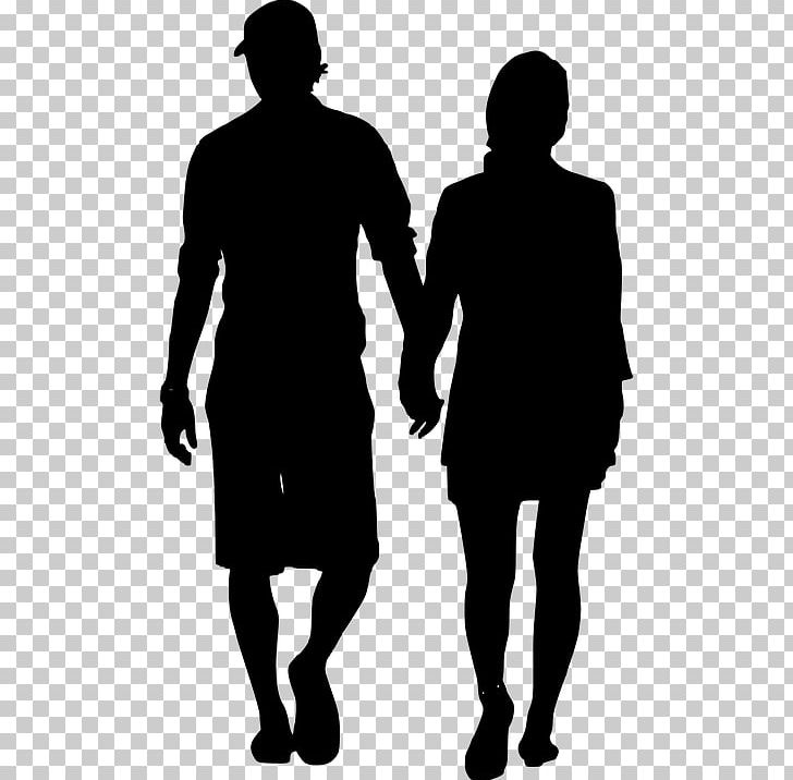 silhouette couple holding hands drawing