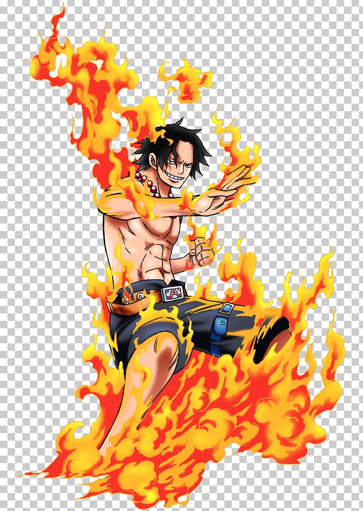 One Piece Monkey D. Luffy, Portgas D. Ace, Sabo and Flame Drawing
