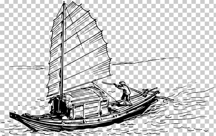 Sampan Sailing Ship Boat PNG, Clipart, Baltimore Clipper, Barque, Black And White, Boat, Boating Free PNG Download