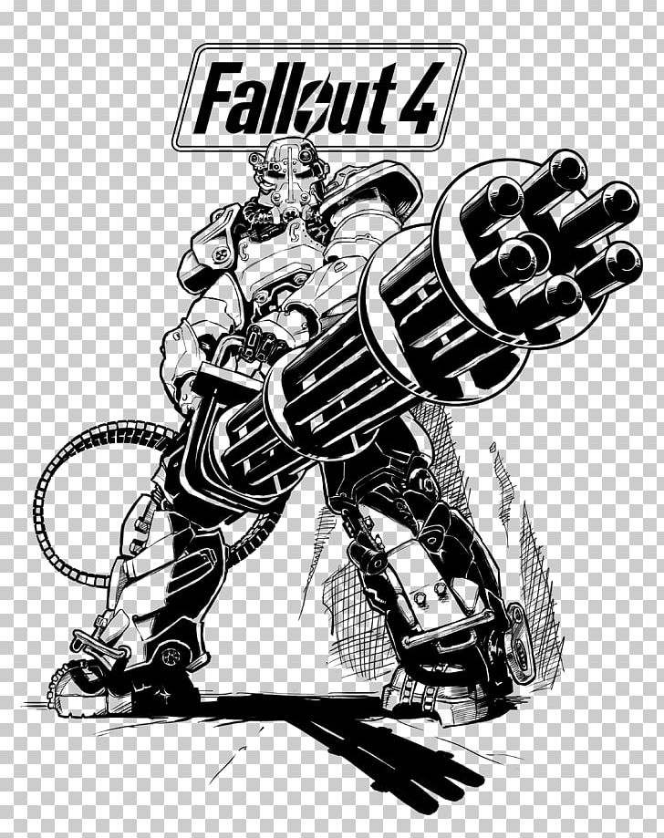 Fallout 4 Fallout 3 Fallout New Vegas Drawing Coloring Book Png Clipart Badass Black And White