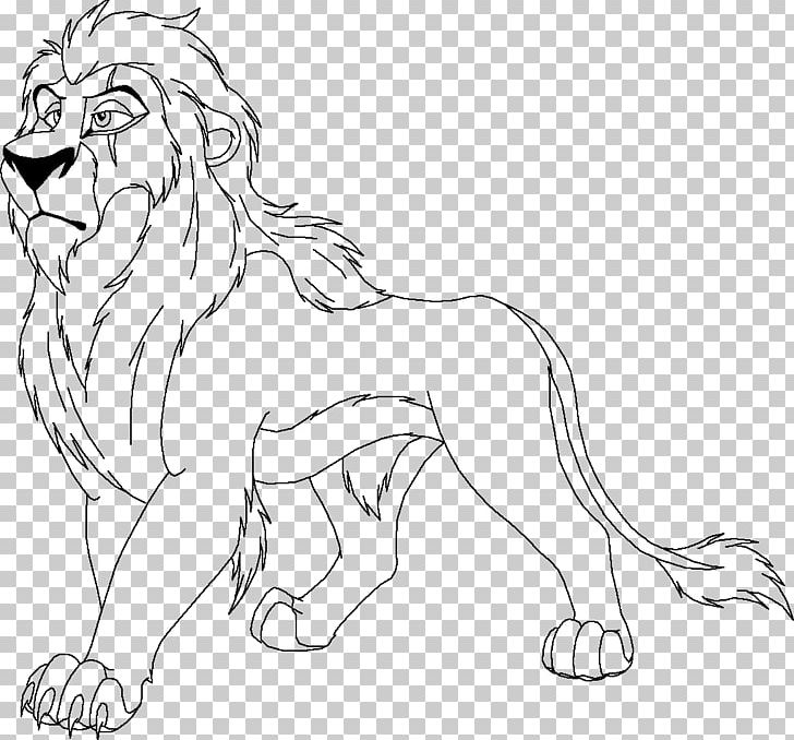 Scar Simba Mufasa Lion Coloring Book PNG, Clipart, Artwork, Big Cats, Black And White, Carnivoran, Cat Like Mammal Free PNG Download