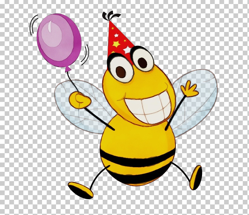 Insect Yellow Cartoon Smiley Line PNG, Clipart, Cartoon, Insect, Line, Paint, Smiley Free PNG Download