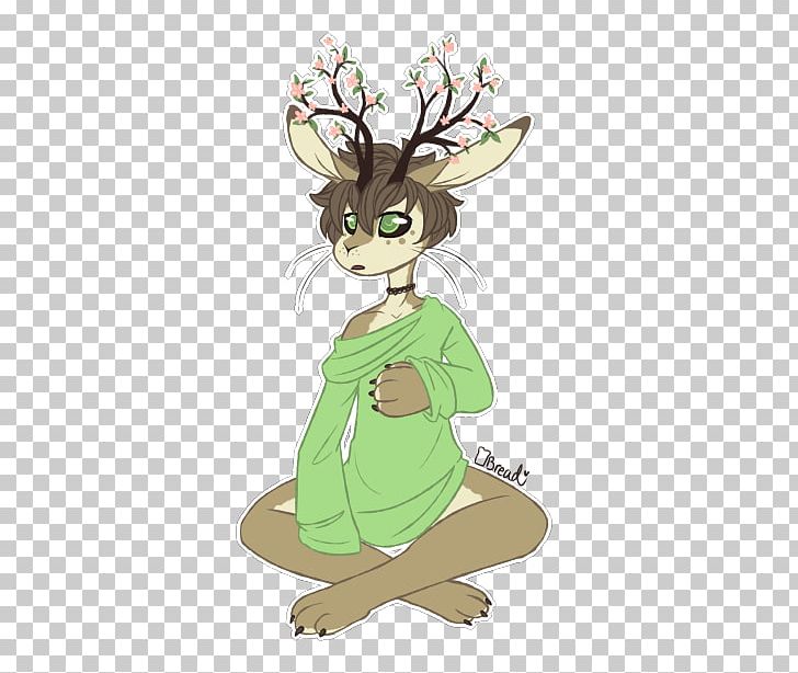 Hare Reindeer Green PNG, Clipart, Art, Cartoon, Deer, Fictional Character, Green Free PNG Download