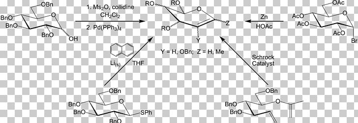 Glycal Chemical Synthesis Glucal Solid-phase Synthesis Organic Synthesis PNG, Clipart, Angle, Auto Part, Black And White, Carbohydrate, Chemical Free PNG Download