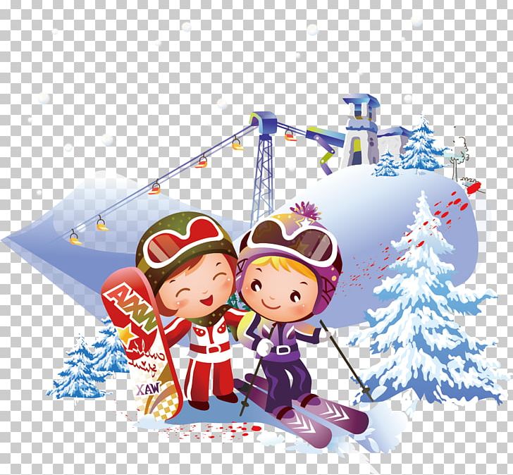 Child Skiing Illustration PNG, Clipart, Child, Children, Childrens Vector, Christmas, Christmas Decoration Free PNG Download