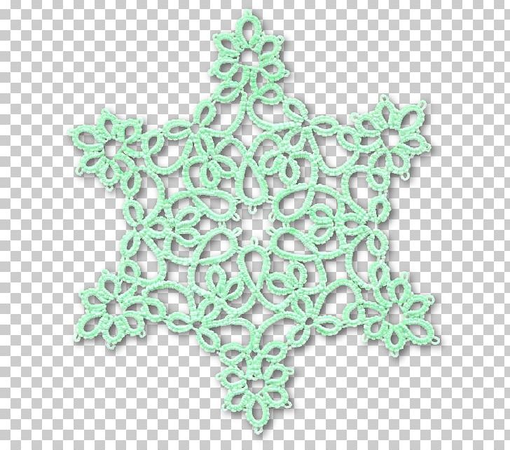 Snowflake Tatting Symmetry Hand-Sewing Needles Pattern PNG, Clipart, Christmas Ornament, Craft, Crochet, Crystal, Green Free PNG Download