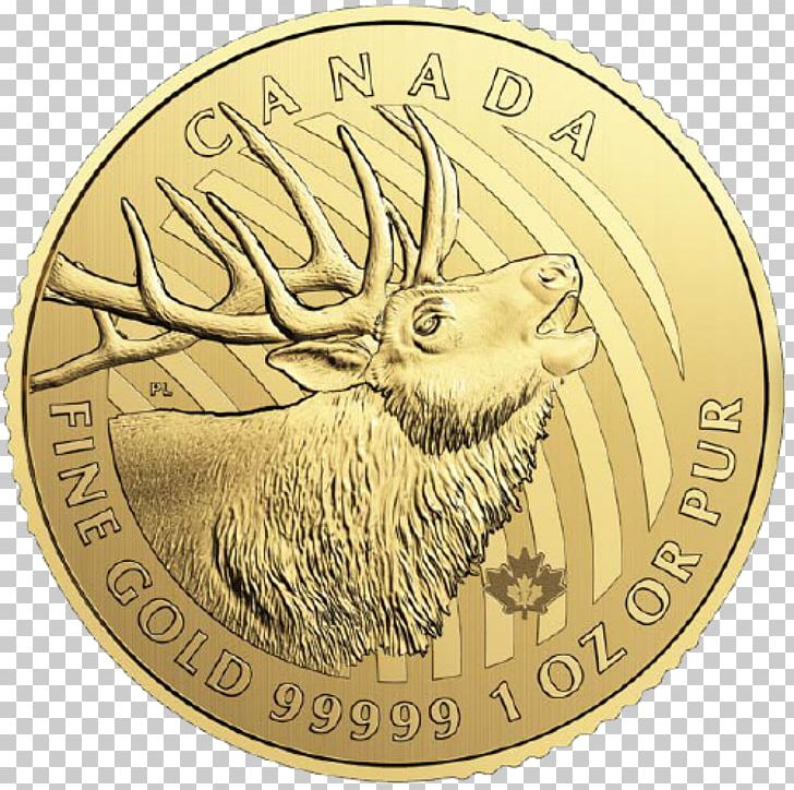 Elk Canada Canadian Gold Maple Leaf Bullion Coin Royal Canadian Mint PNG, Clipart, American Gold Eagle, Australian Gold Nugget, Britannia, Bullion, Bullion Coin Free PNG Download