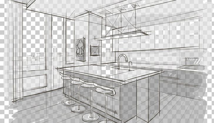 Interior Design Services Architecture Drawing Sketch PNG, Clipart, Angle, Architecture, Art, Black And White, Building Free PNG Download