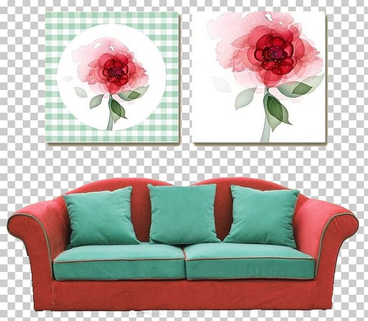 Furniture Rectangle Room PNG, Clipart, Adobe Illustrator, Coreldraw, Couch, Creative, Creative Handpainted Flowers Free PNG Download
