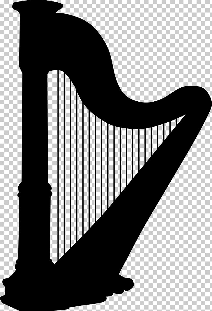 Harp Silhouette PNG, Clipart, Black And White, Cartoon, Drawing, Graphic Design, Harp Free PNG Download