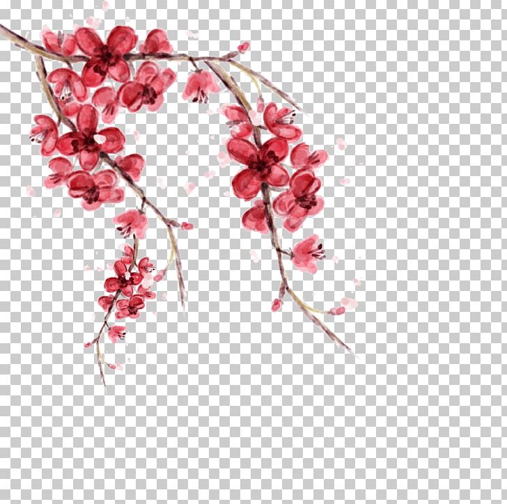 Ink Cherry Blossom Watercolor Painting PNG, Clipart, Antiquity, Blossom, Blossoms, Branch, Cherry Free PNG Download