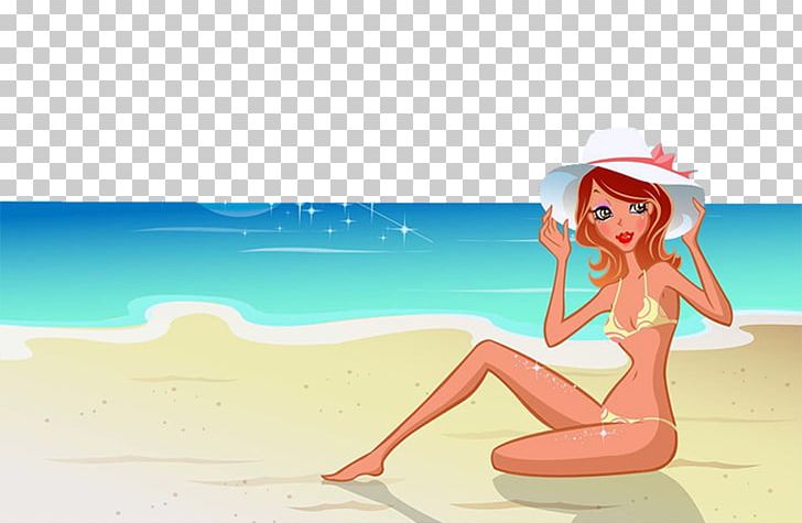 Stock Photography Illustration PNG, Clipart, Anime, Beach, Beautiful Girl, Cartoon, Computer Wallpaper Free PNG Download