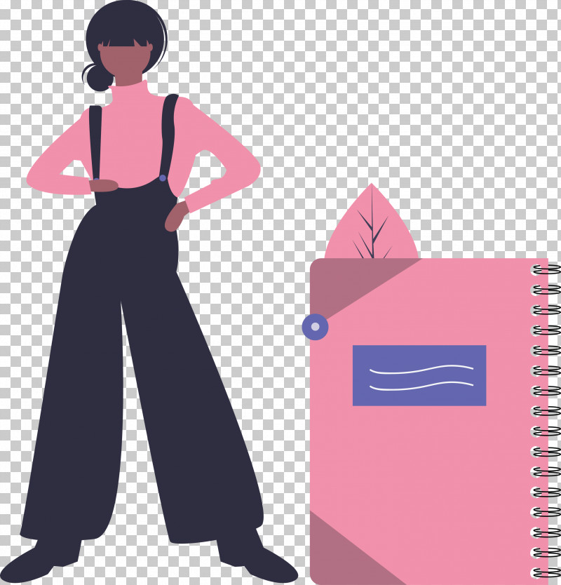 Notebook Girl PNG, Clipart, Girl, Magenta, Notebook, Pink, Standing Free PNG Download
