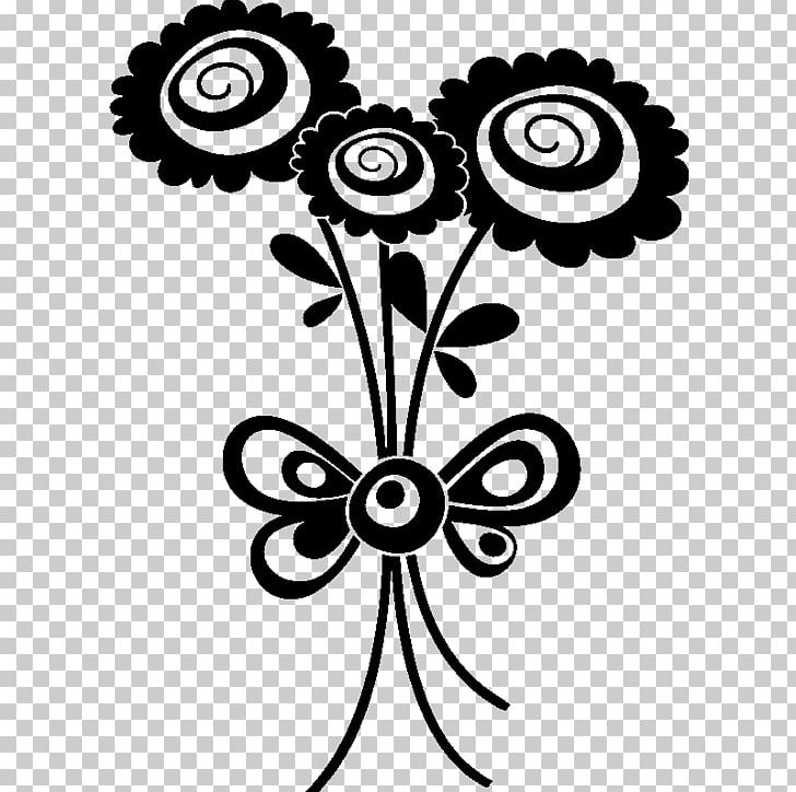 Floral Design Silhouette Sticker Stencil PNG, Clipart, Animals, Artwork, Black And White, Branch, Circle Free PNG Download