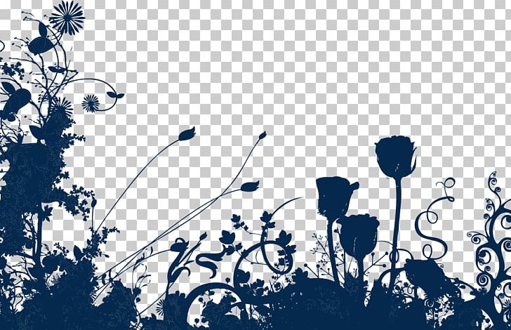Flowers Silhouette PNG, Clipart, Blue, Brand, Computer Wallpaper, Decorative Patterns, Design Free PNG Download