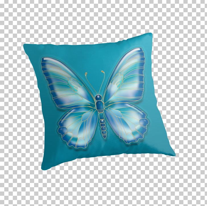 Butterfly Insect Throw Pillows Turquoise Cushion PNG, Clipart, Aqua, Butterflies And Moths, Butterfly, Cushion, Insect Free PNG Download