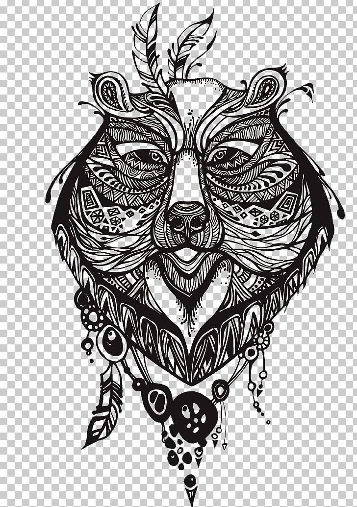 Bear Tattoo Totem Drawing PNG, Clipart, Art, Black And White, Bone, Color Tattoo, Design Free PNG Download