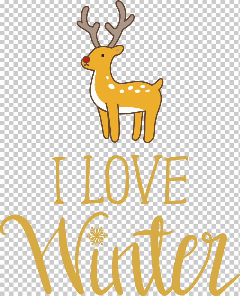 I Love Winter Winter PNG, Clipart, Animal Figurine, Antler, Biology, Cartoon, Deer Free PNG Download