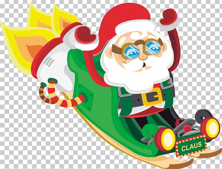 Santa Claus Sled Illustration PNG, Clipart, Bespectacled Vector, Christmas Decoration, Fictional Character, Glasses, Happy Birthday Vector Images Free PNG Download