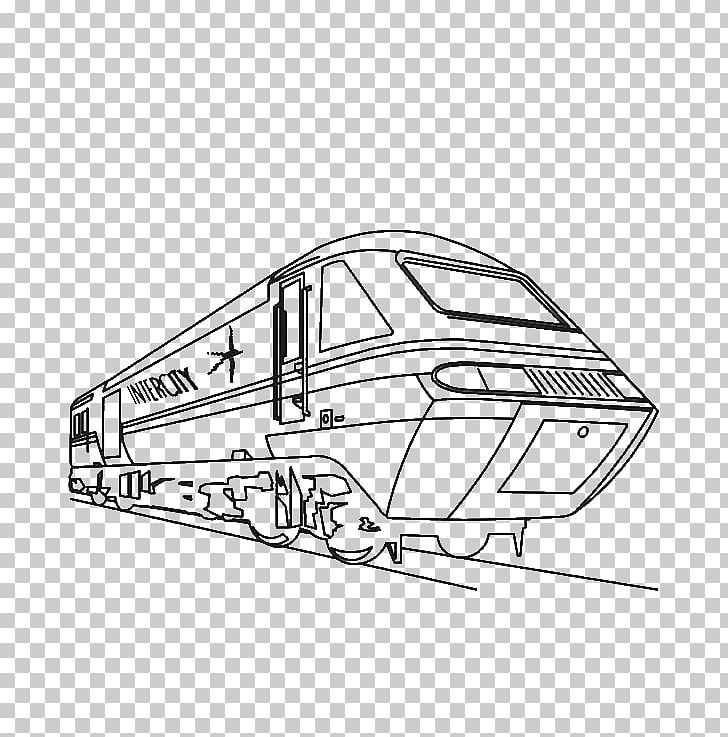 Train Coloring Book Steam Locomotive High-speed Rail PNG, Clipart, Angle, Area, Automotive Design, Auto Part, Black And White Free PNG Download