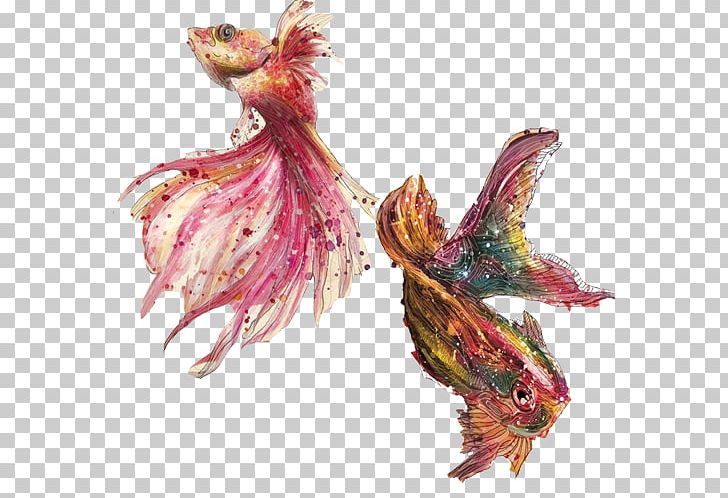 Goldfish Watercolor Painting Ink Wash Painting Illustration PNG, Clipart, Color, Colorful, Colorful Gorgeous, Creative Work, Fish Free PNG Download