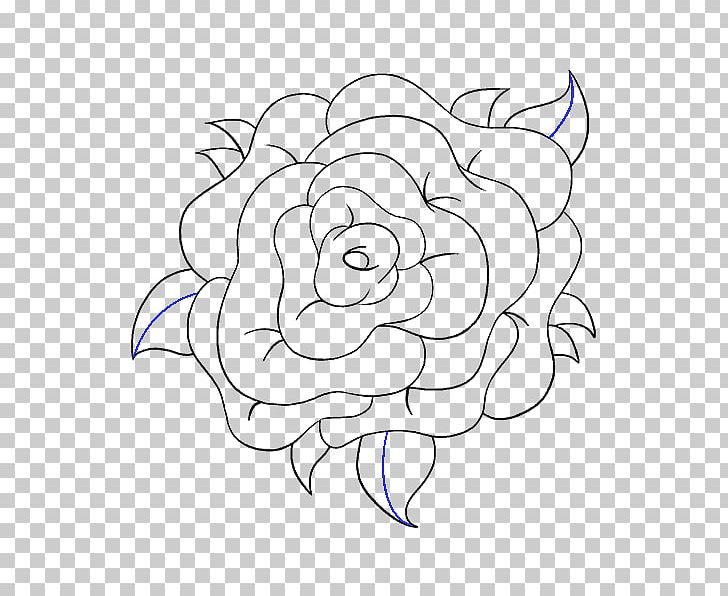 Drawing Rose Sketch Line Art PNG, Clipart, Art, Black, Black And White, Circle, Coloring Book Free PNG Download