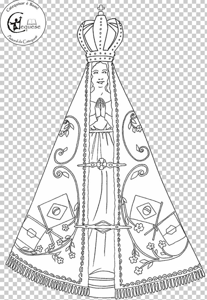 Our Lady Of Aparecida Our Lady Mediatrix Of All Graces Drawing Painting PNG, Clipart, Aparecida, Area, Art, Artwork, Black And White Free PNG Download