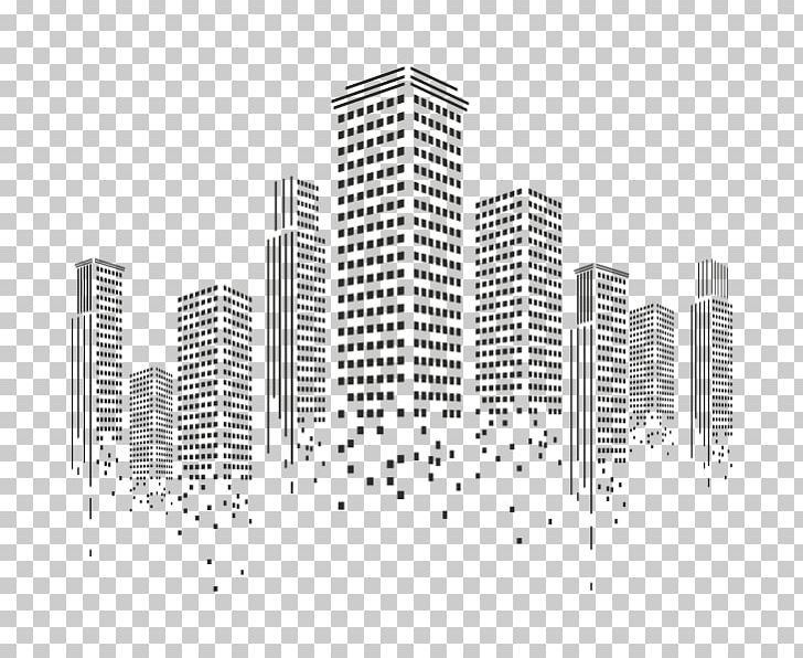 Wall Decal Office Sticker PNG, Clipart, Angle, Black And White, Building, Business, City Free PNG Download