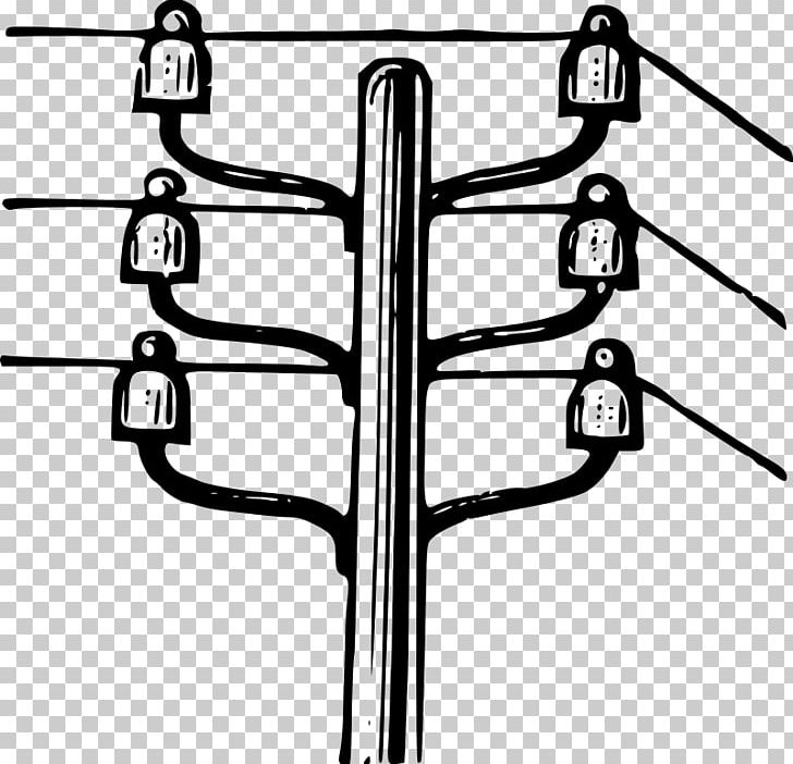 Utility Pole Electricity Overhead Power Line Electric Power PNG, Clipart, Angle, Bicycle Part, Black, Black And White, Electrical Engineering Free PNG Download