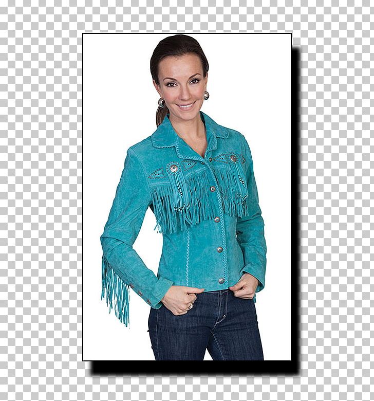 Leather Jacket Suede Fringe Clothing PNG, Clipart, Aqua, Blouse, Blue, Button, Clothing Free PNG Download
