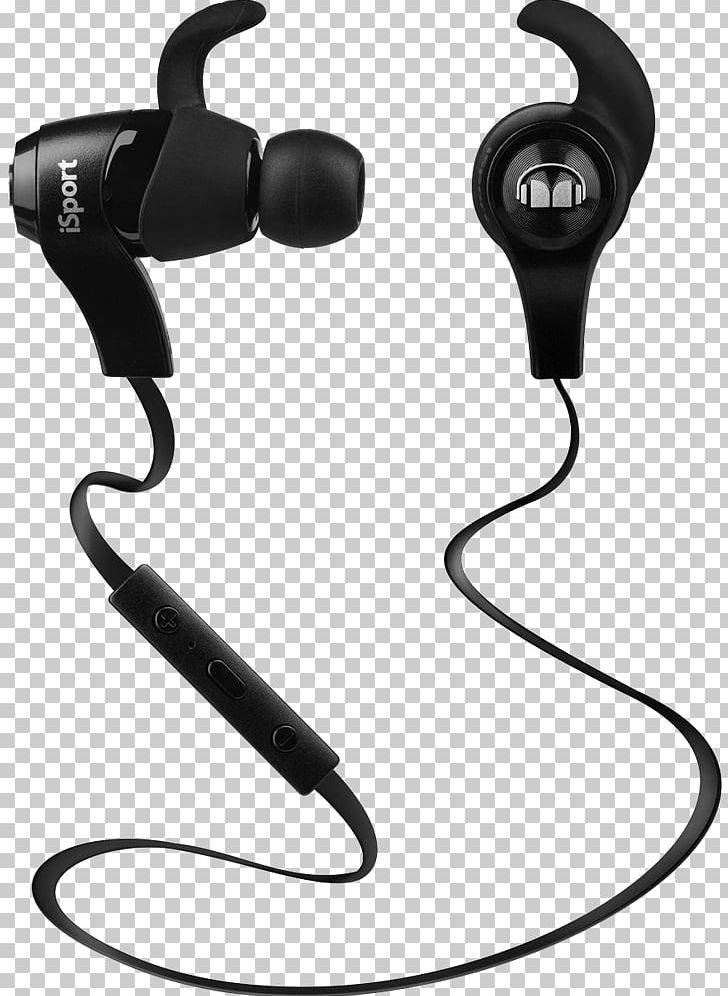 Headphones Wireless Monster ISport Bluetooth Monster Cable PNG, Clipart, Apple Earbuds, Aptx, Audio, Audio Equipment, Black And White Free PNG Download