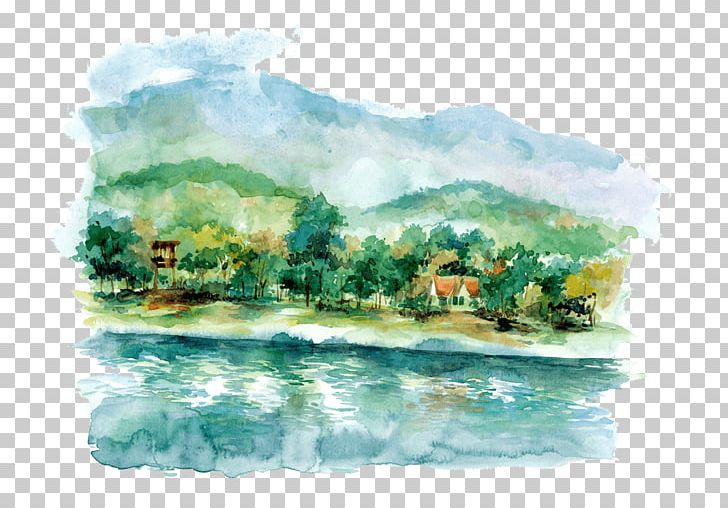 Landscape Painting Watercolor Painting PNG, Clipart, Art, Hill, Landscape, Landscape Painting, Paint Free PNG Download