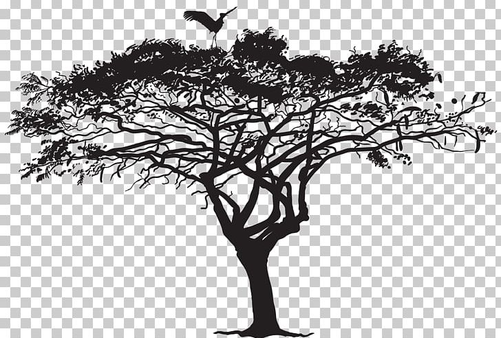 Bird Tree Silhouette Flock PNG, Clipart, Bird, Black And White, Branch, Clipart, Clip Art Free PNG Download